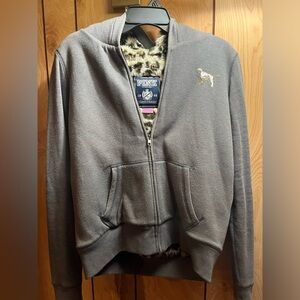 Victorias Secret Leopard Faux Fur Zip Up Hoodie